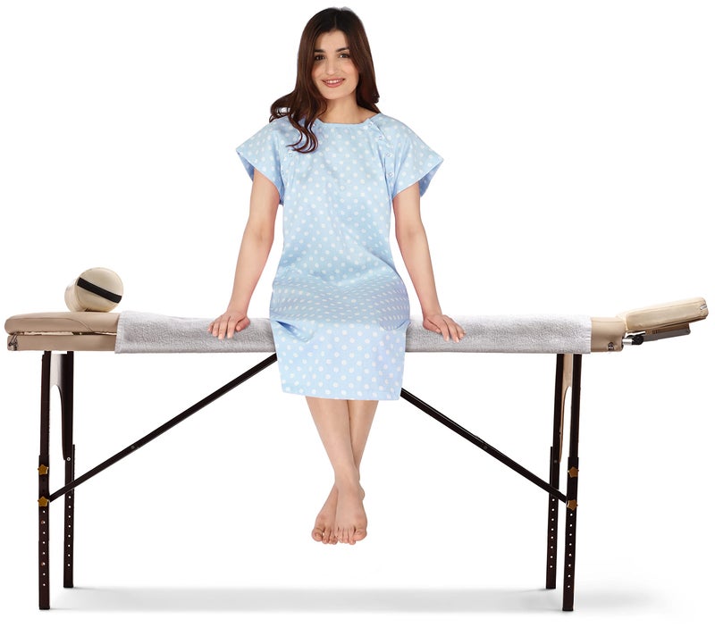 Utopia Care Women's Hospital Gown Soft Comfortable and Stylish Patient Gown, Large-X-Large, Polkadots Blue - Image 3